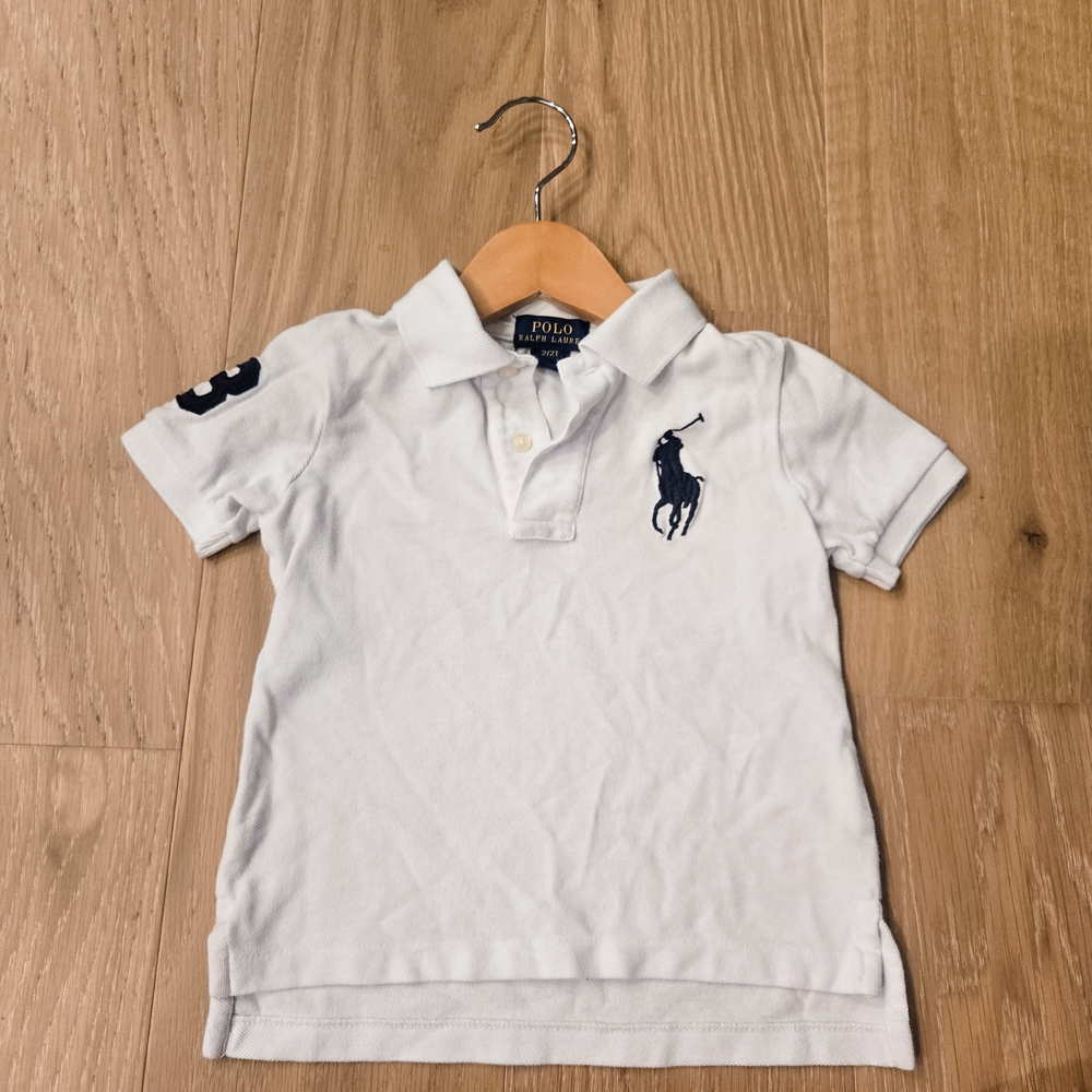 Polo by Ralph Lauren Kids White Polo Navy 2T GUC